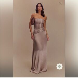 Meshki Strapless Taupe Dress